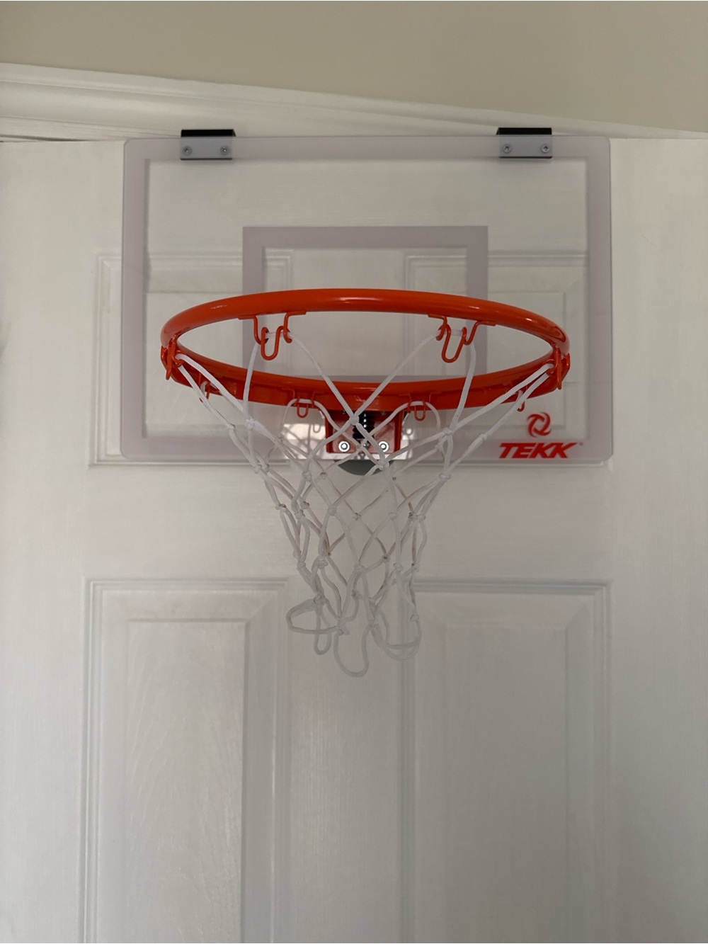 Kids Over-the-Door Mini Basketball Hoop in Orange and White